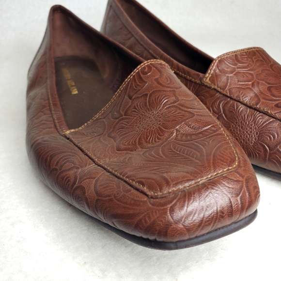 Antonio Melani Brown Size 9 Leather Loafers - Picture 3 of 11